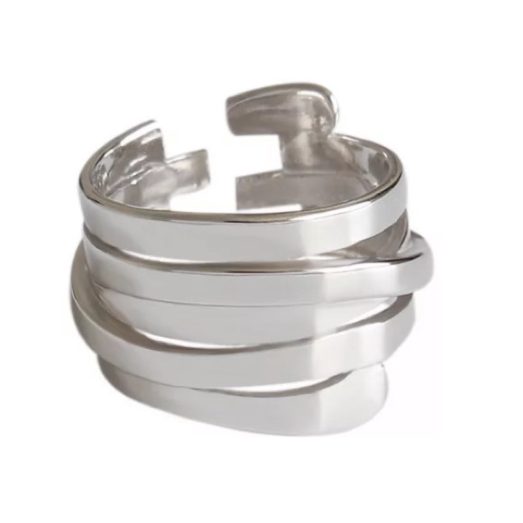 Sterling silver multilayer ring - Picture 2 of 3